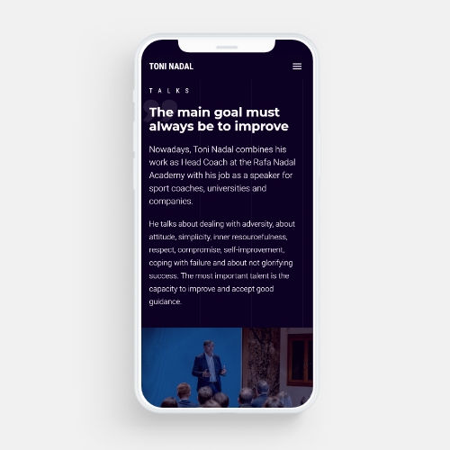 Diseño e implementación de un site bilingüe y responsive para promocionar la figura de Toni Nadal en su faceta de conferenciante